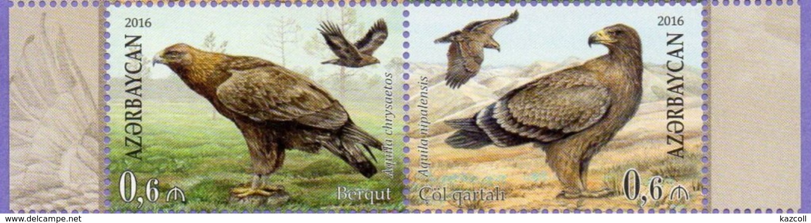 Azerbaïjan Belarus 2016. Eagles. Birds Of Prey. Joint Issue. Mi.#1159-1160ZdA. MNH** - Azerbaïjan