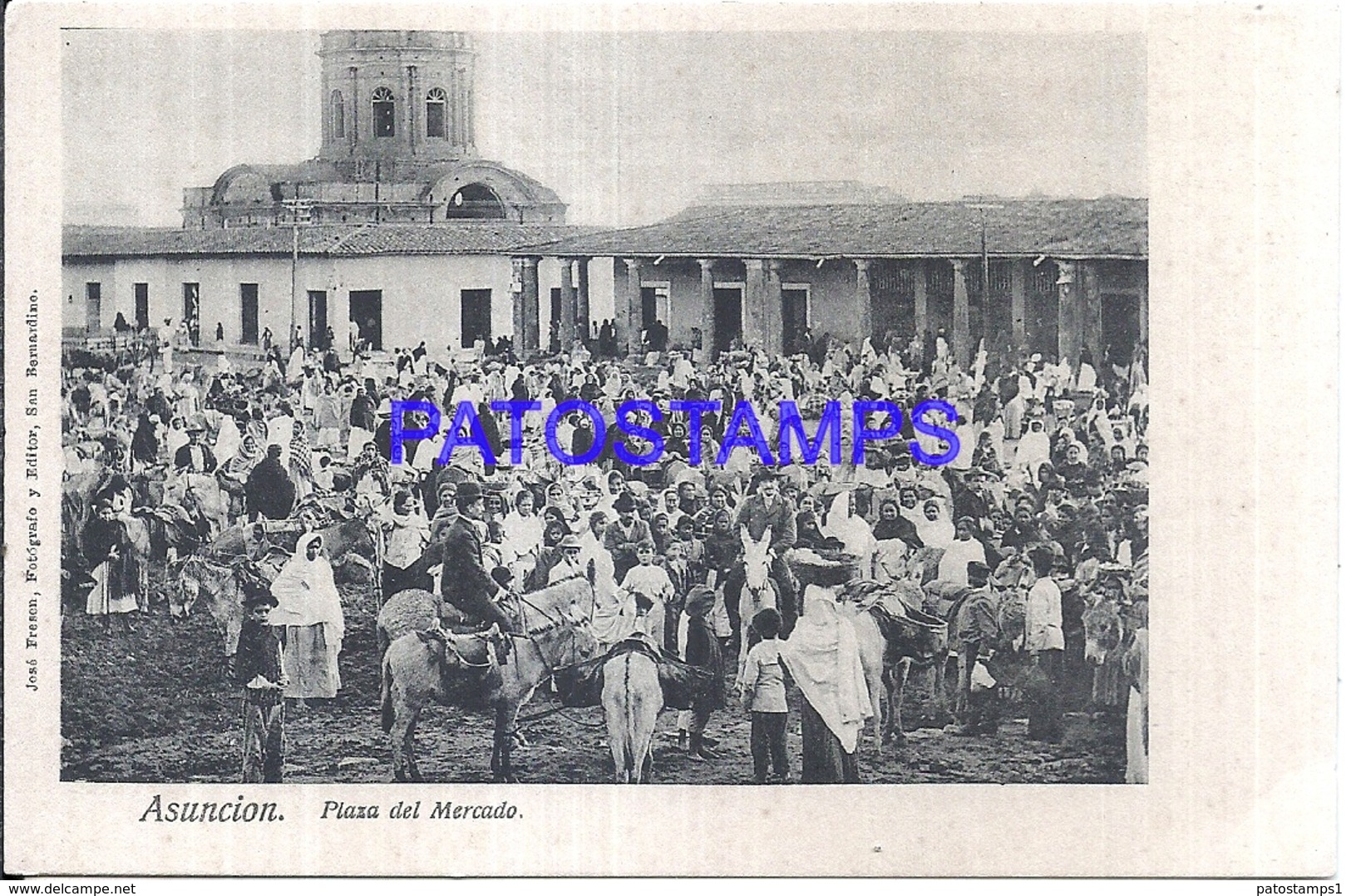 111968 PARAGUAY ASUNCION SQUARE PLAZA DEL MERCADO MARKET  POSTAL POSTCARD - Paraguay