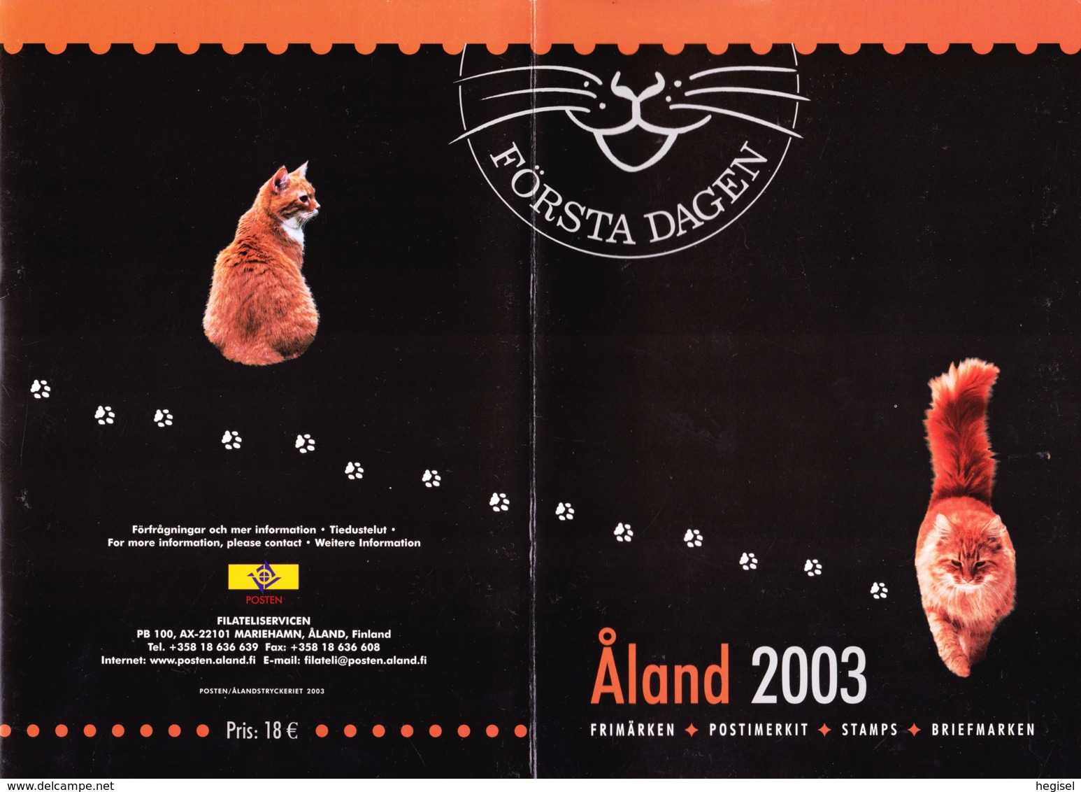 2003, Suomi, "Aland - Map" - Ganze Jahrgänge