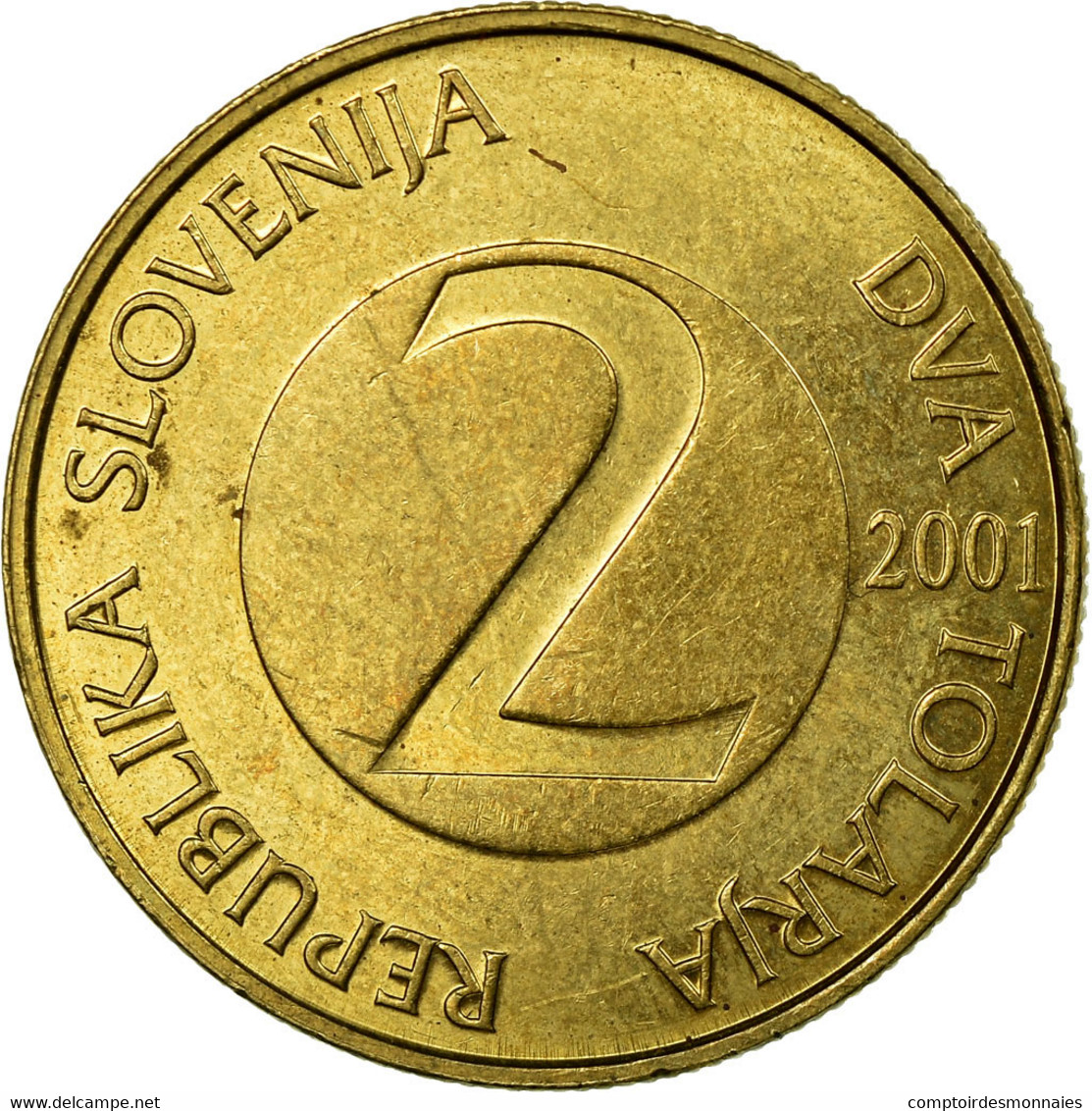 Monnaie, Slovénie, 2 Tolarja, 2001, TTB, Nickel-brass, KM:5 - Slovenia