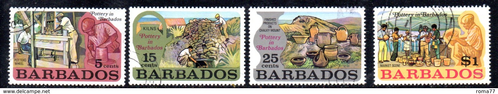 CI910 - BARBADOS 1972, Serie Yvert N. 357/360  Usata  (2380A) . - Barbados (1966-...)