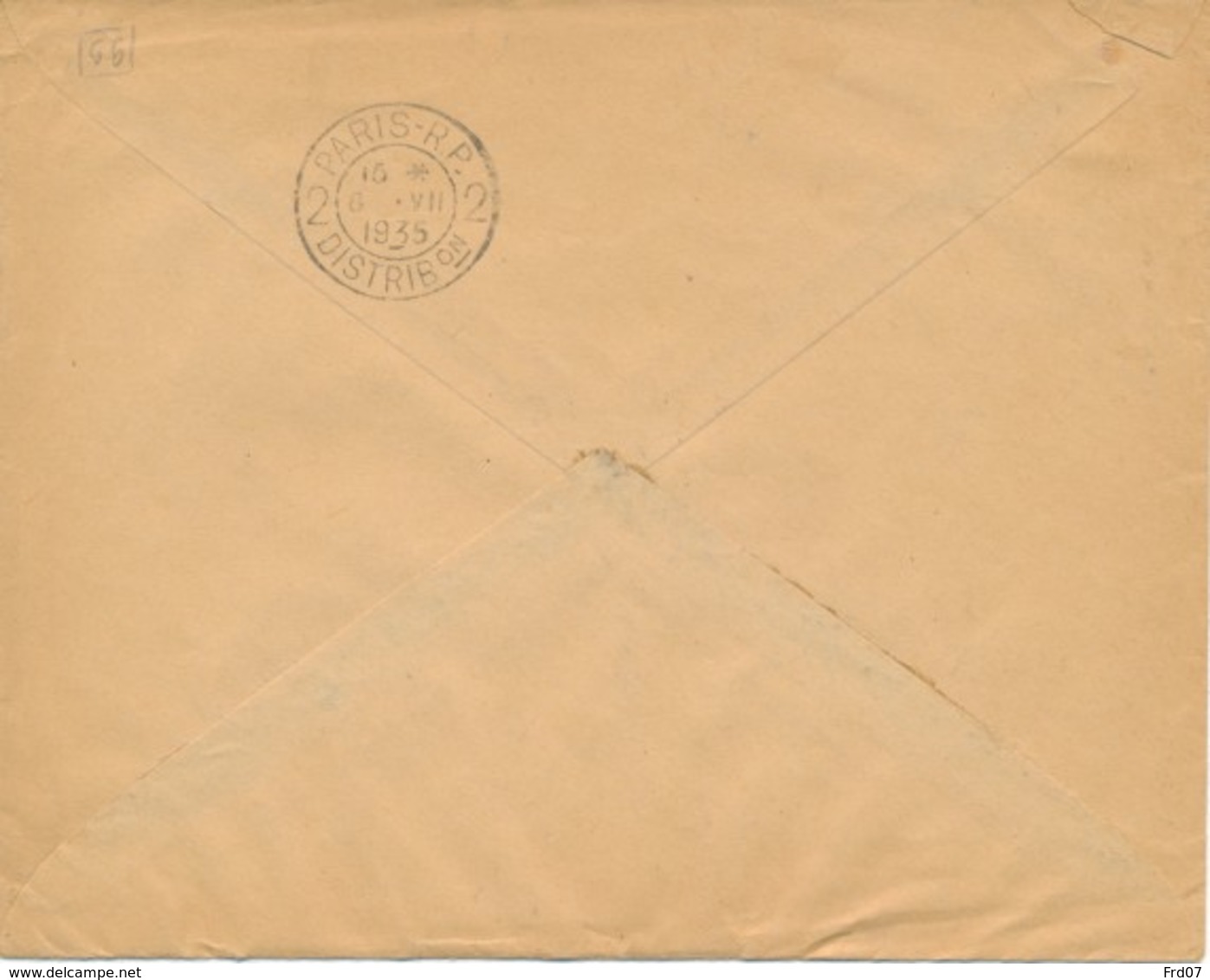 Air Mail Letter Inde - Pondicherry 30 JUN 35 Vers Paris 6 VII 1935 - Poste Aérienne