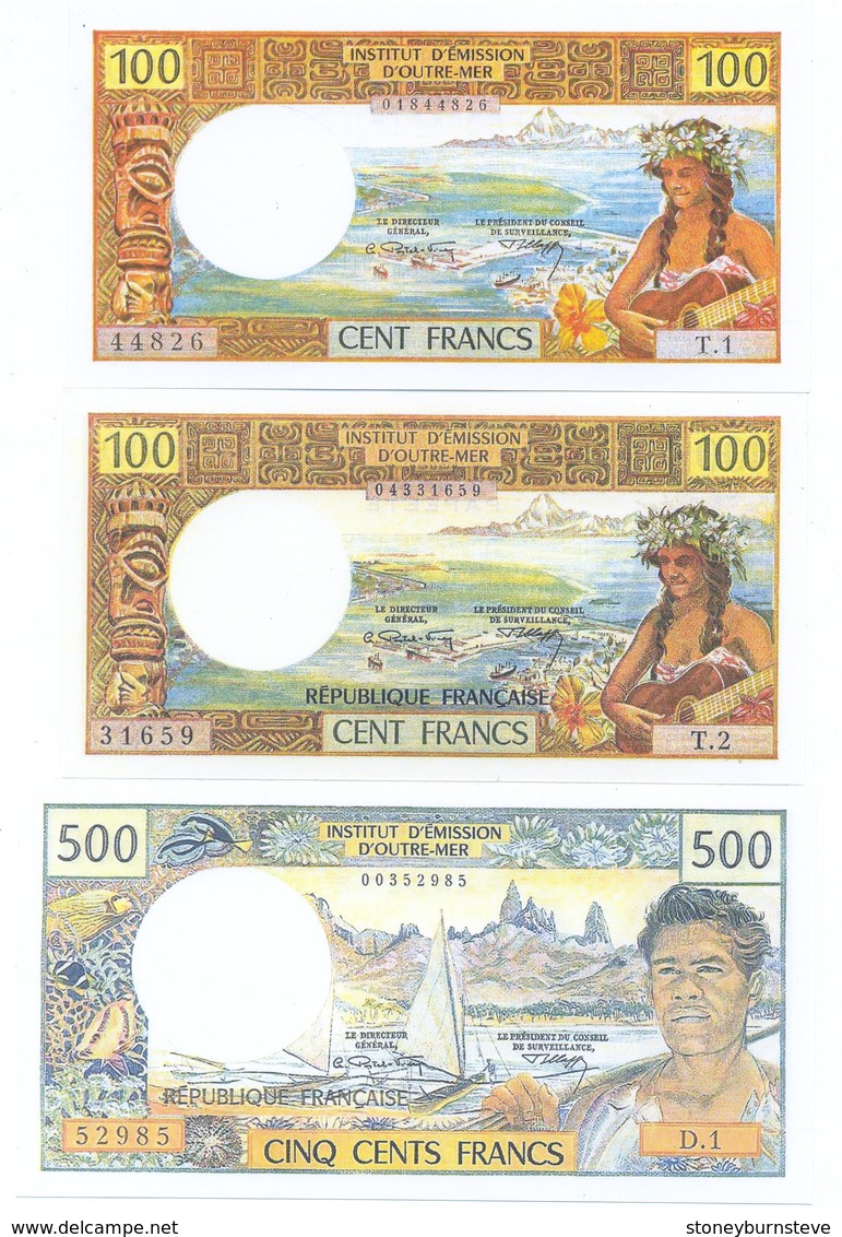 Papeete 6 Note Set 1969-85 COPY - Papeete (Polinesia Francesa 1914-1985)