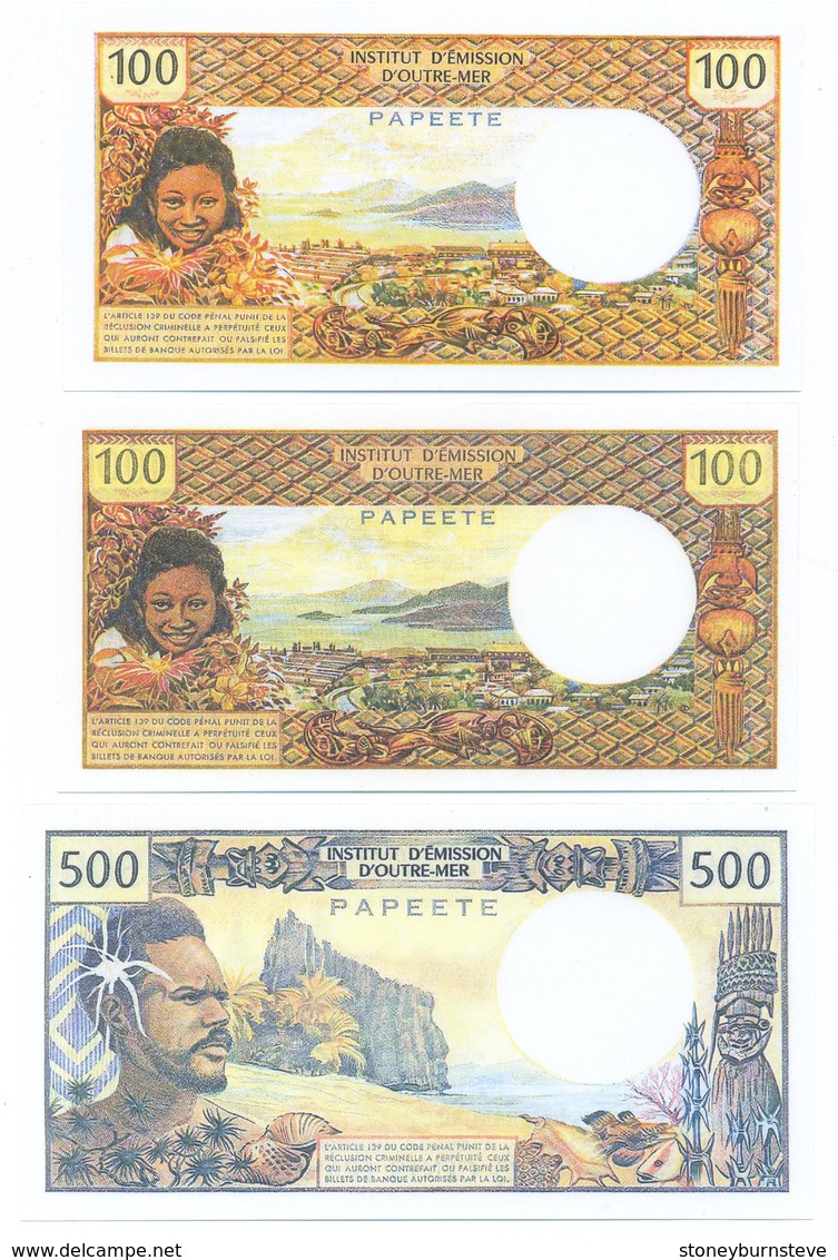 Papeete 6 Note Set 1969-85 COPY - Papeete (Frans-Polynesië 1914-1985)