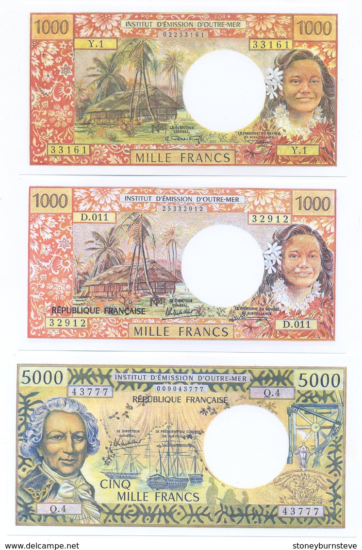 Papeete 6 Note Set 1969-85 COPY - Papeete (Polinesia Francesa 1914-1985)