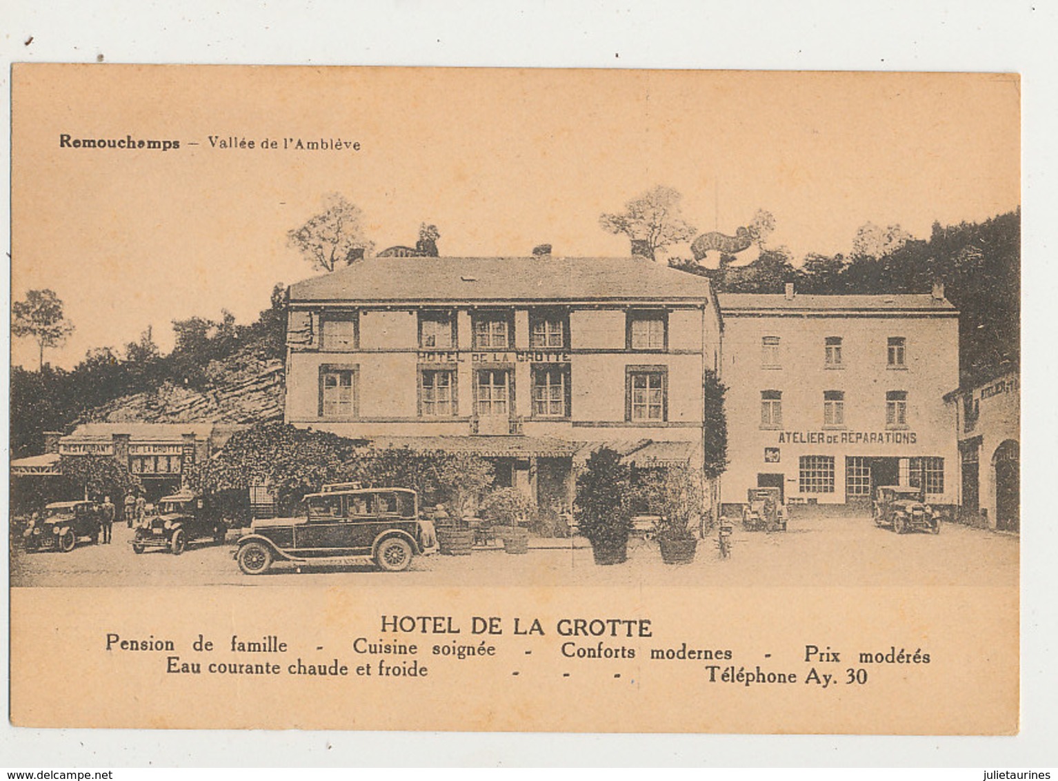 REMOUCHAMPS VALLEE DE L AMBIEVE HOTEL DE LA GROTTE CPA BON ETAT - Aywaille