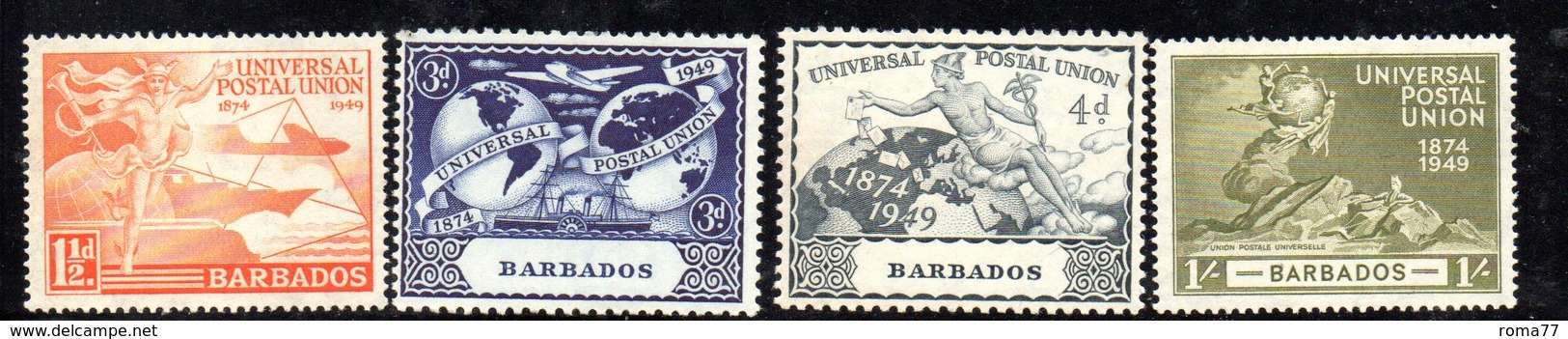 APR403 - BARBADOS 1949, Serie Yvert N. 190/193 ***  MNH   (2380A) . UPU - Barbados (1966-...)