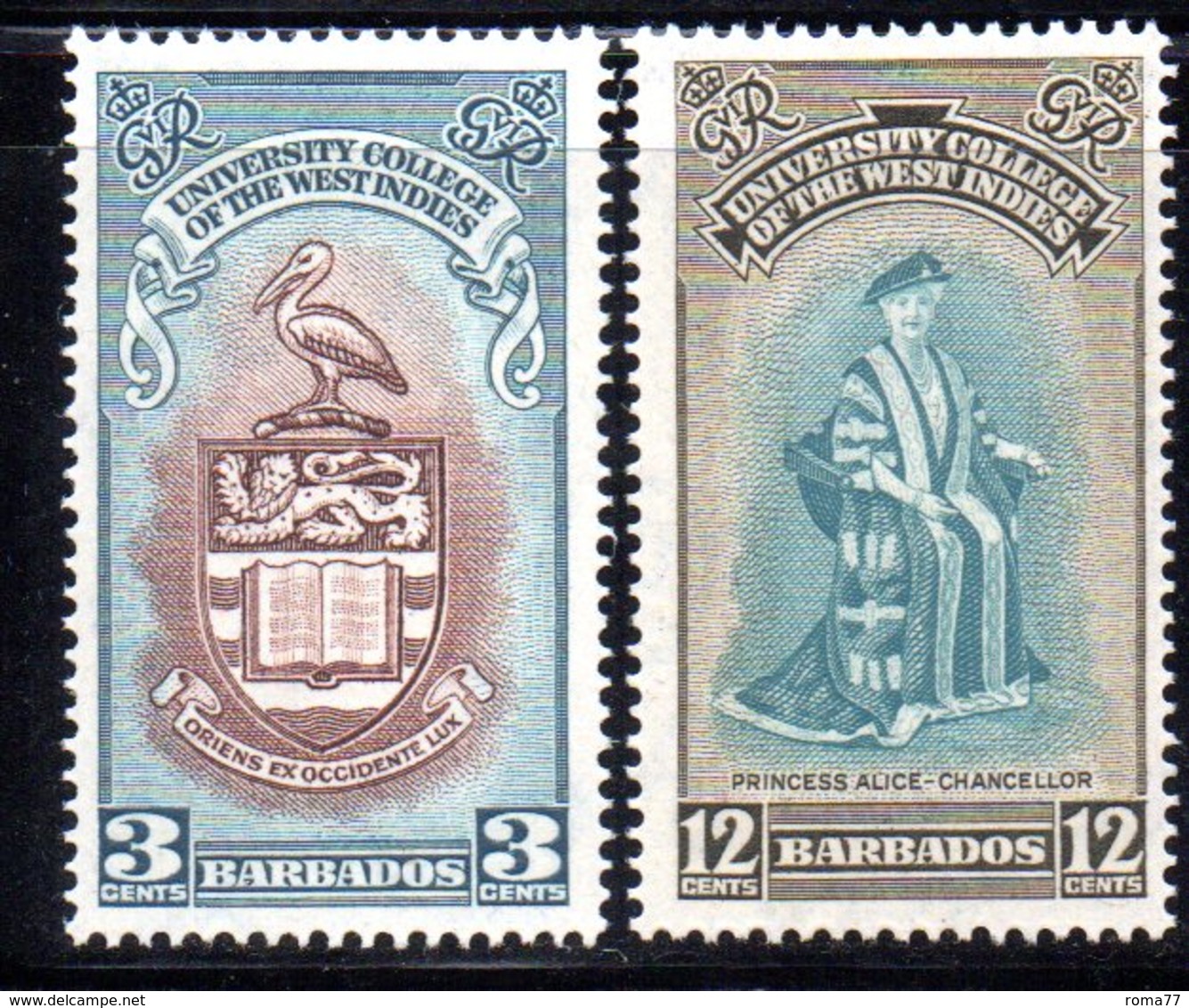 APR424 - BARBADOS 1951, Serie Yvert N. 206/207 ***  MNH   (2380A) . WEST INDIES - Barbados (1966-...)