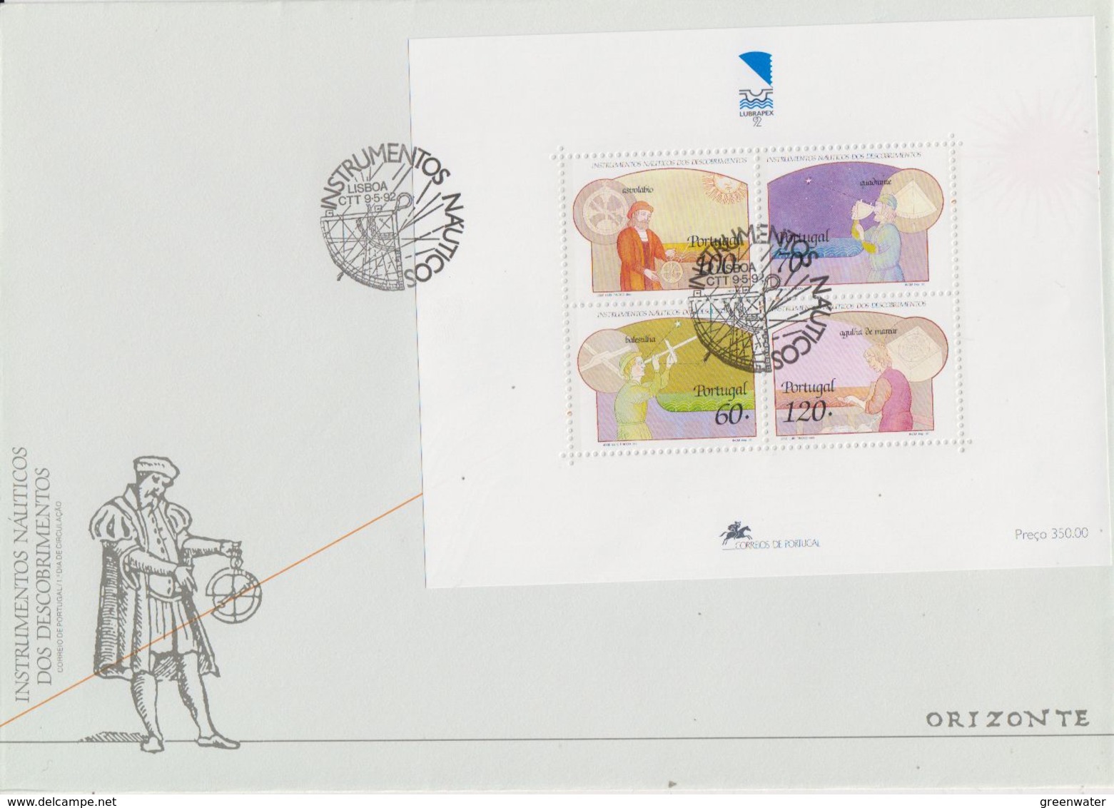 Portugal 1992 Instrumentos Nauticos M/s FDC (F7800) - FDC