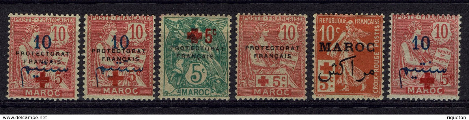 Maroc - 1914-15 - N° 55 (x) - 57* - 59* - 60* - 61* - 62* Neufs Traces De Charnières - TB - - Neufs