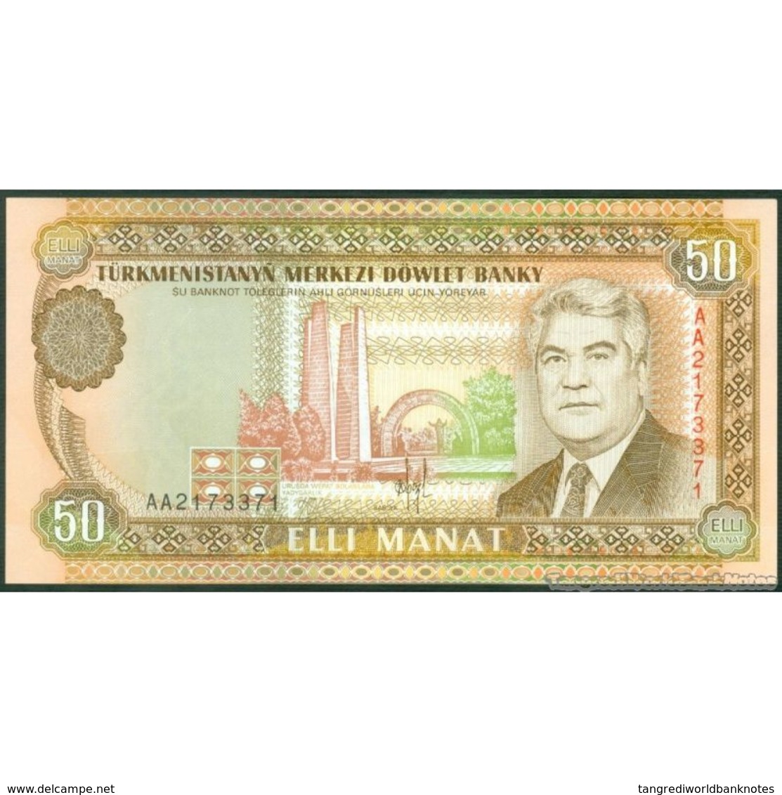 TWN - TURKMENISTAN 5a - 50 Manat 1993 Prefix AA UNC - Turkmenistan