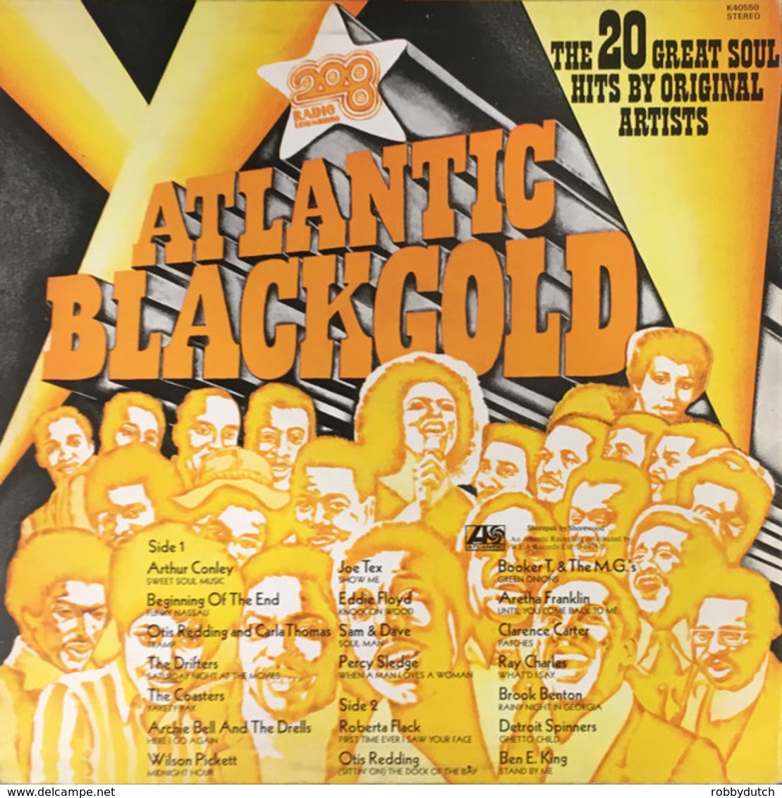 * LP *  ATLANTIC BLACK GOLD - (The 20 Great Soul Hits By Original Artists) Misprint. (England 1974 EX) - Soul - R&B