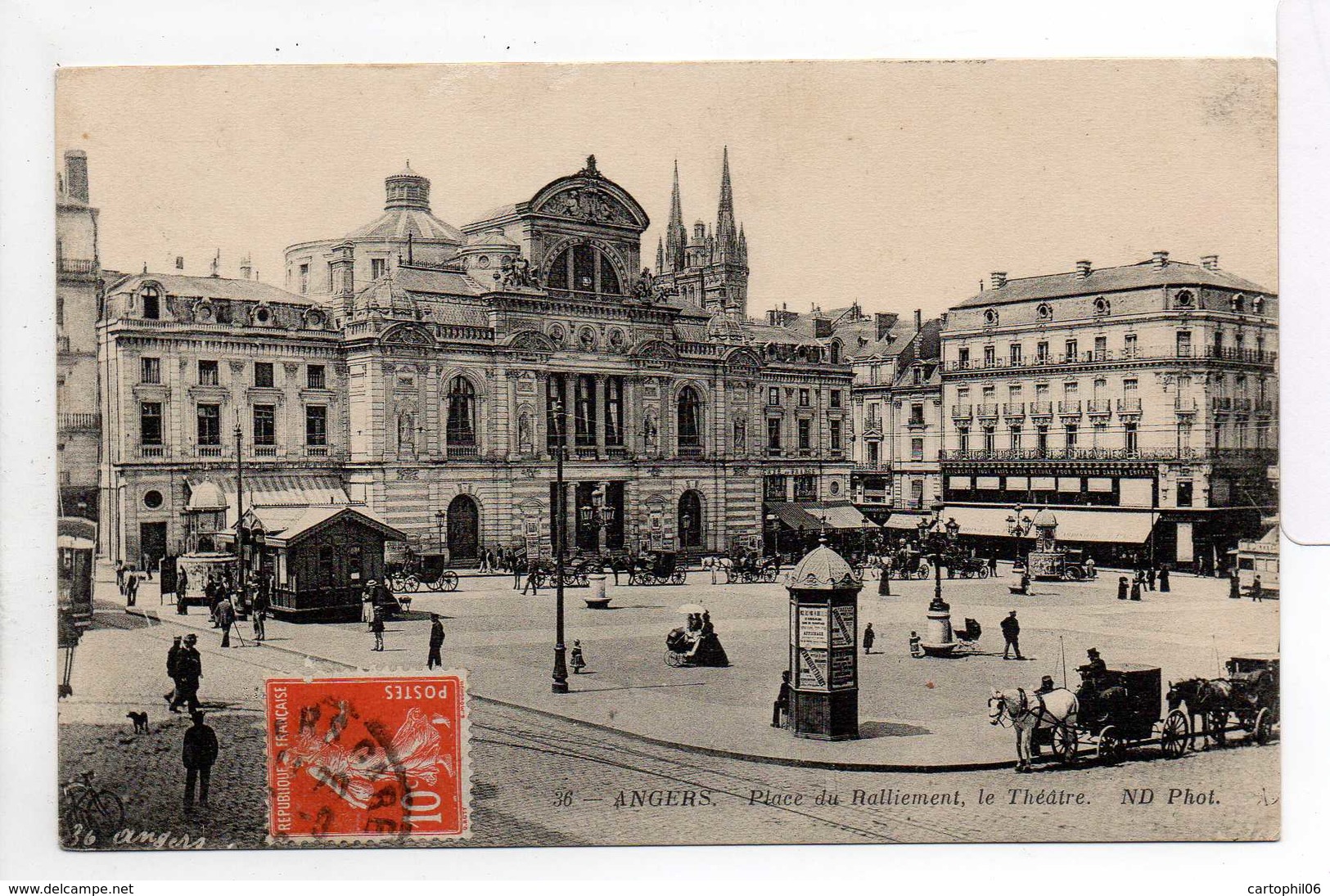 - CPA ANGERS (49) - Place Du Ralliement, Le Théâtre 1912 - Photo Neurdein N° 36 - - Angers
