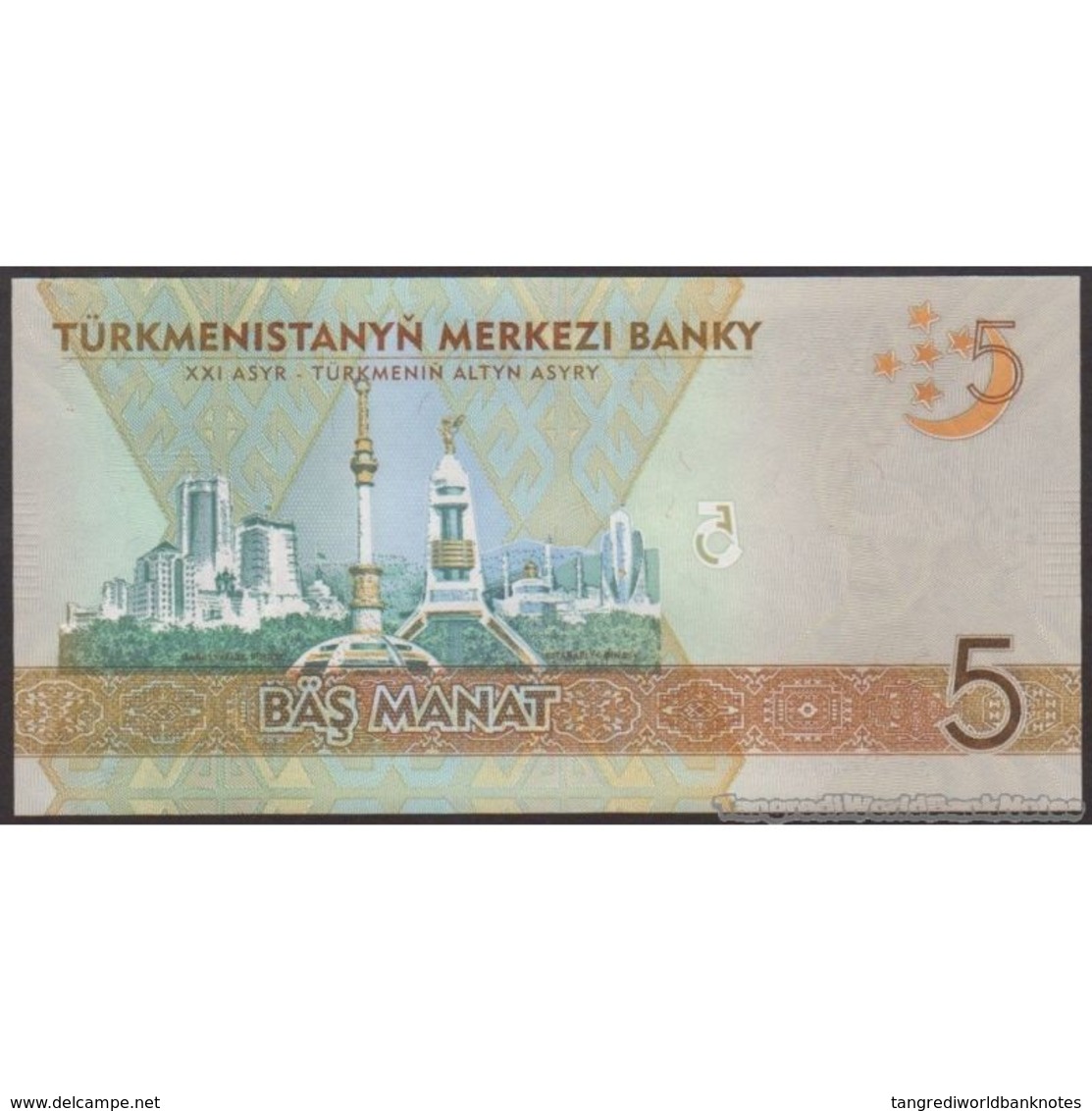 TWN - TURKMENISTAN 23 - 5 Manat 2009 Prefix AA UNC - Turkmenistan