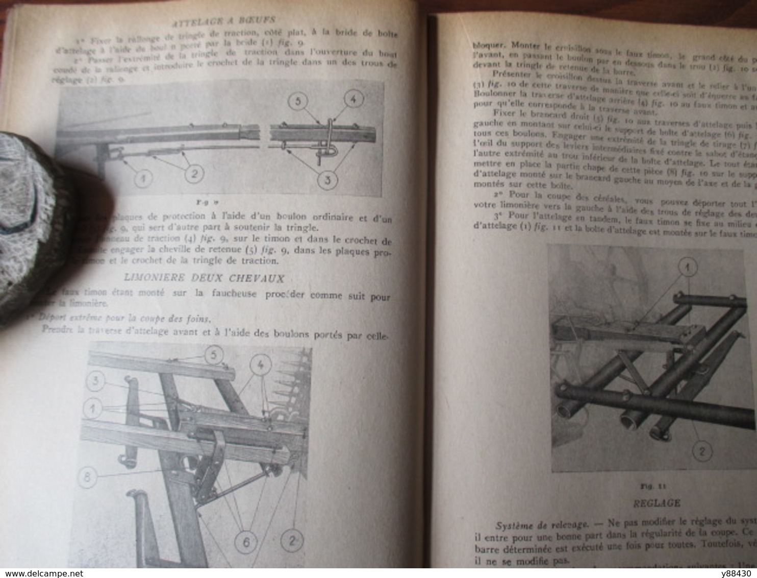 Livret pour FAUCHEUSE A 2 CHEVAUX  n° 25  - Ets DOLLE à VESOUL - année 1949 - 40 pages - 18 photos