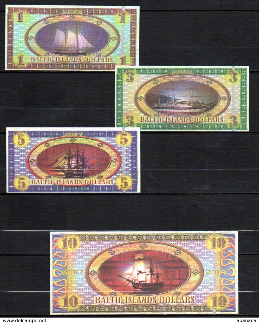 617-Baltic Islands Dollars Lot De 6 Billets - Autres - Europe