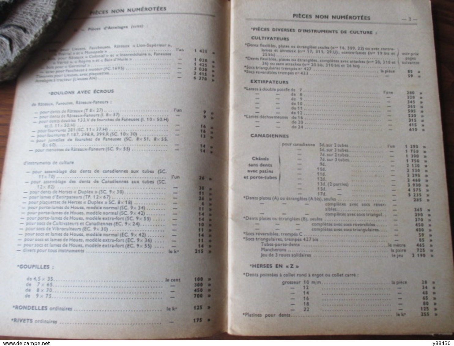 Livret Pour TARIF DES PIECES DE RECHANGE - Ets. C. PUZENAT à BOURBON LANCY - Année 1951 - 60 Pages - 15 Photos - Machines