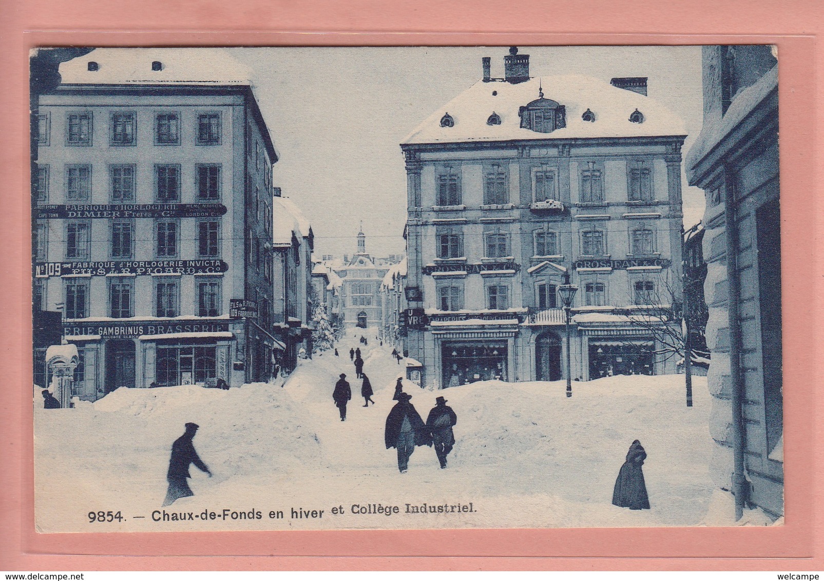 OUDE FOTO POSTKAART - ZWITSERLAND - SCHWEIZ -   CHAUX-DE-FONDS - HIVER - COLLEGE INDUSTRIEL - Autres & Non Classés