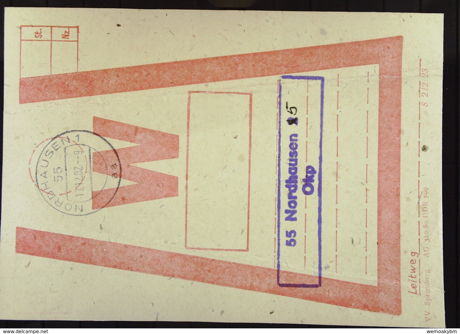 DDR: Beutelfahne Für Wertbriefe, OSt. Nordhausen 1 13.12.82 - Zweimal Benutzt - Nordhausen 5 13.12.82 - Sonstige & Ohne Zuordnung