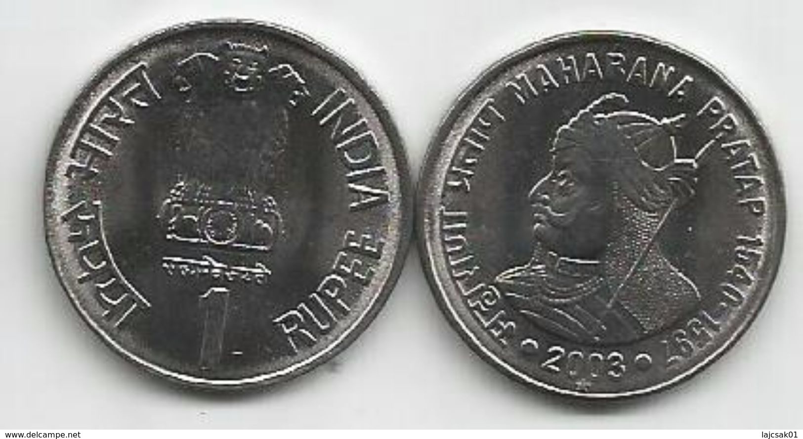 India 1 Rupee 2003.  MAHARANA PRATAP KM#314 High Grade - India