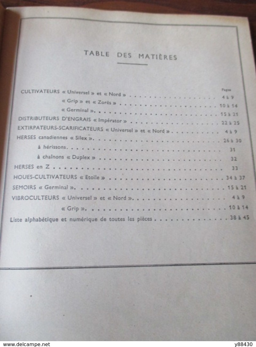 Livret Pour PIECES DE RECHANGES  Machines Agricole - Ets. C. PUZENAT à BOURBON LANCY - Année 1952 - 52 Pages - 21 Photos - Máquinas