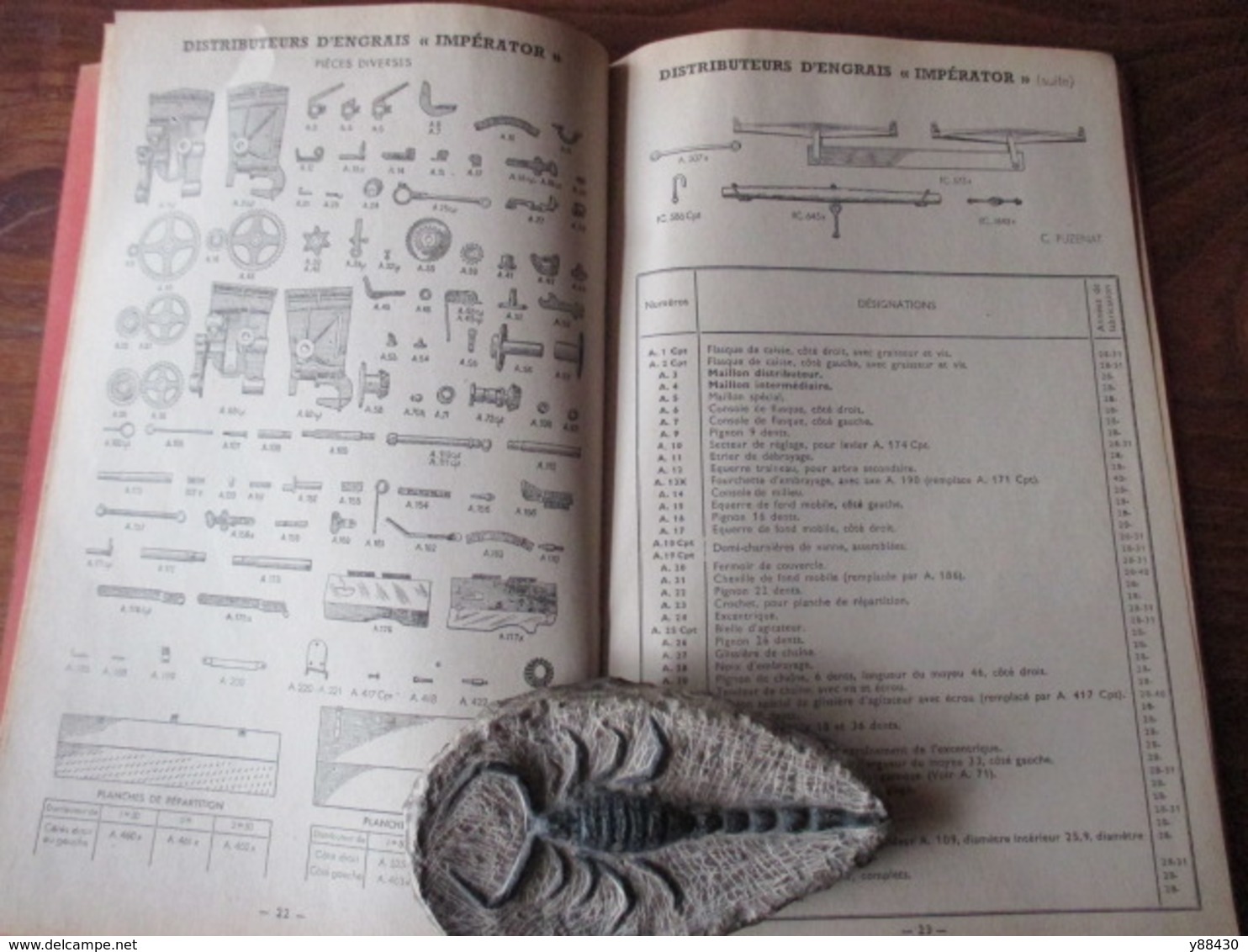 Livret pour PIECES DE RECHANGES  machines agricole - Ets. C. PUZENAT à BOURBON LANCY - année 1952 - 52 pages - 21 photos