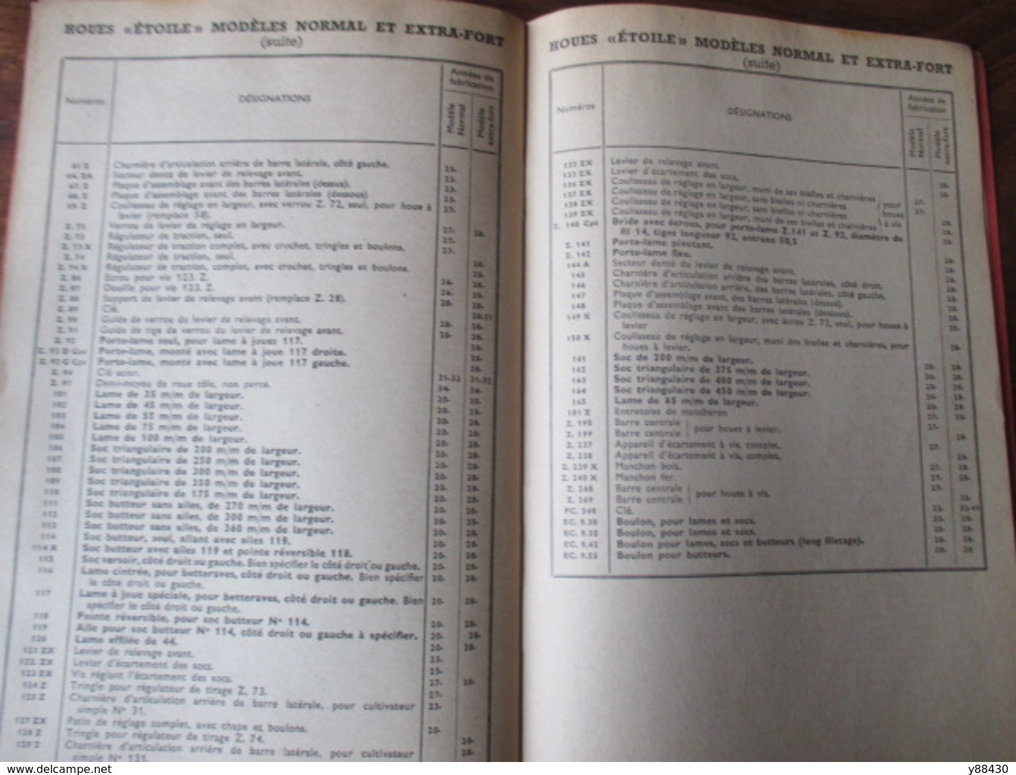 Livret pour PIECES DE RECHANGES  machines agricole - Ets. C. PUZENAT à BOURBON LANCY - année 1952 - 52 pages - 21 photos