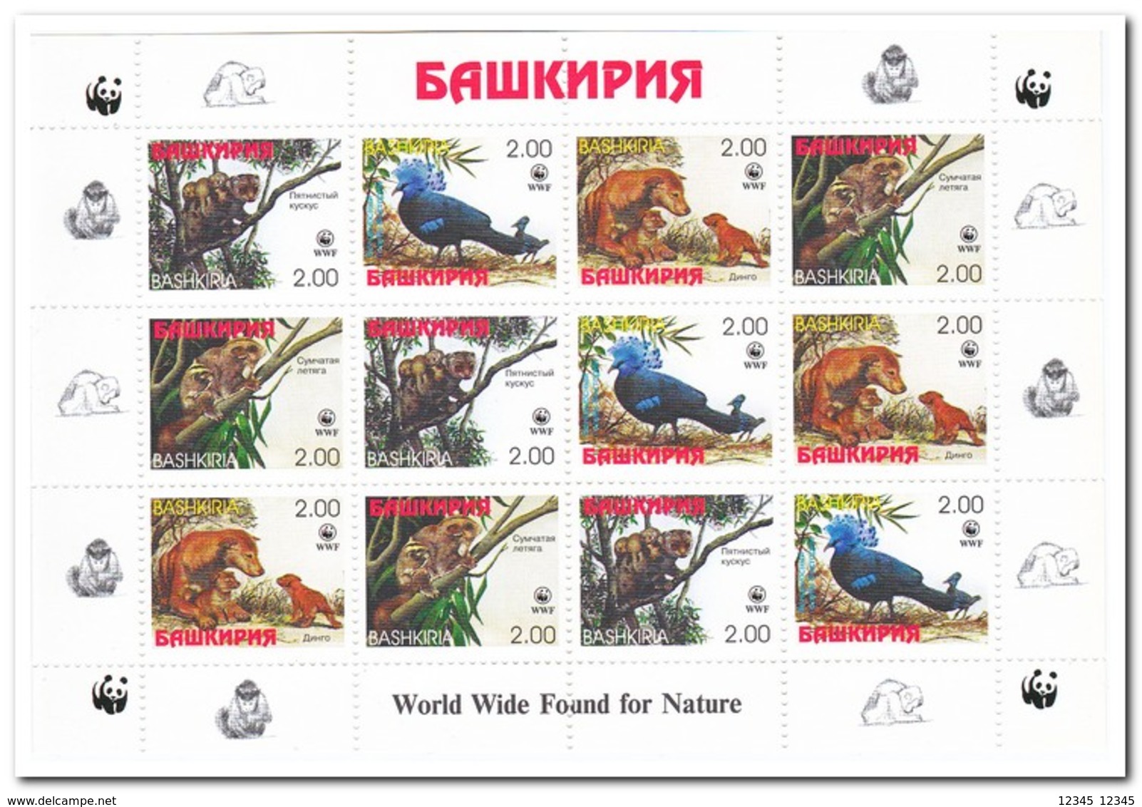 Bashkiria, Postfris MNH, Birds, WWF, Animals - Andere & Zonder Classificatie