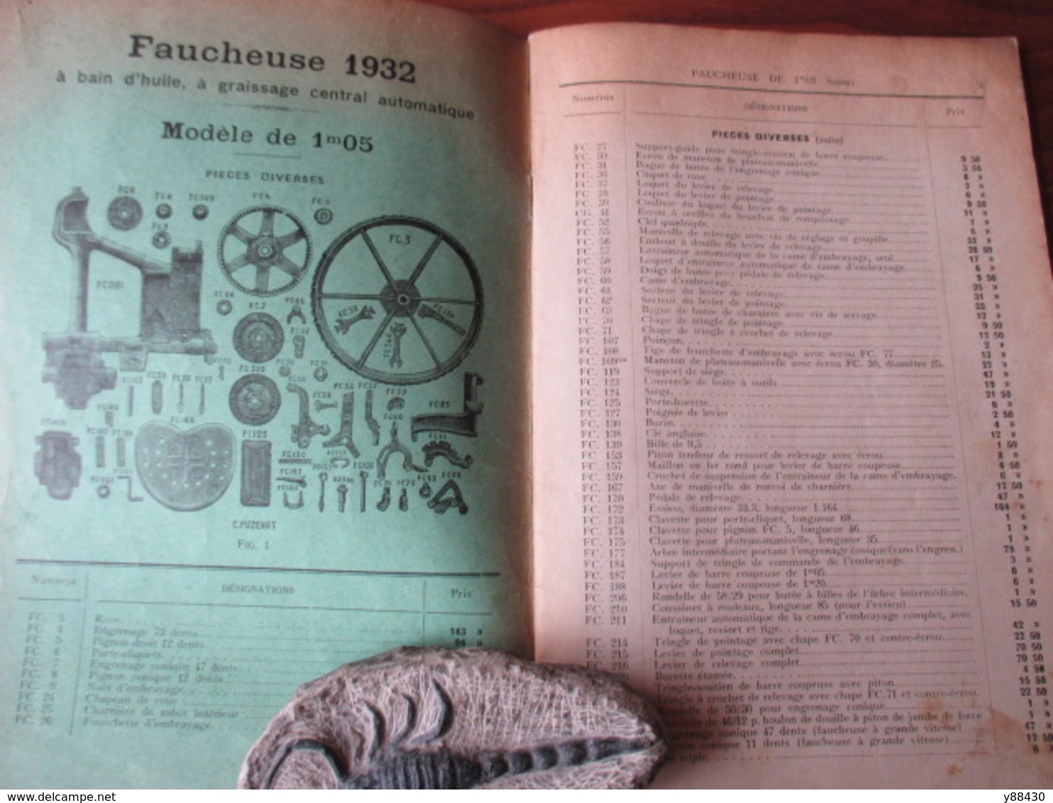 Livret Pour FAUCHEUSES . Pièces De Rechanges - Ets. C. PUZENAT à BOURBON LANCY - Année 1934 - 64 Pages - 18 Photos - Machines