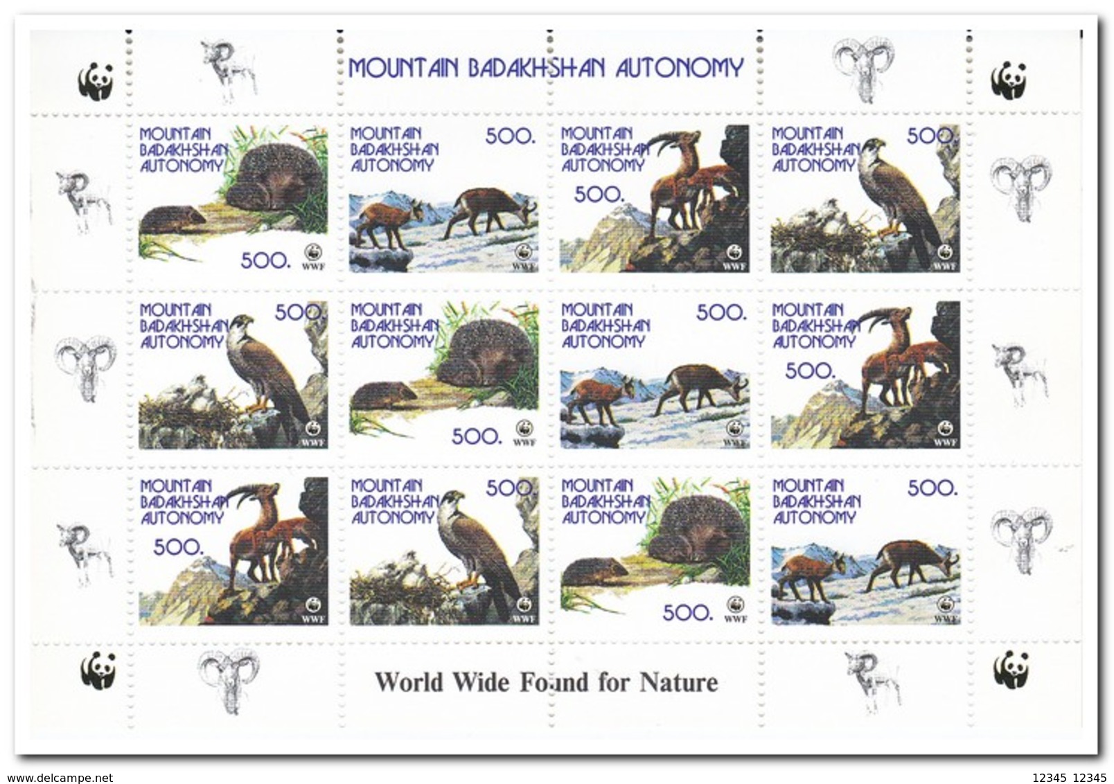 Mountain Badakhshan Autonomy, Postfris MNH, Birds, WWF, Animals - Bergrepubliek