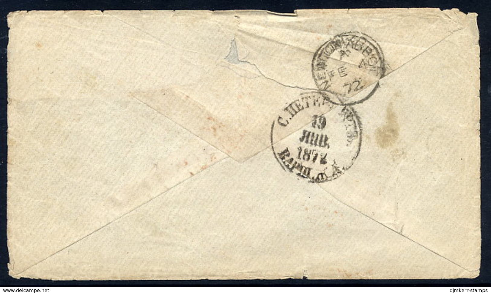 RUSSIA 1872 Envelope To England With 5 K. X 2, 10 K.   Michel 20x, 21x - Briefe U. Dokumente