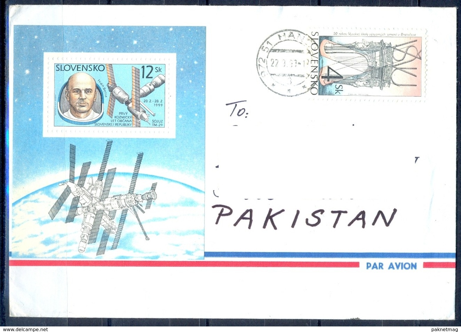 K770- Postal Used Cover. Posted From Slovensko Slovakia To Pakistan. Space.. - Other & Unclassified