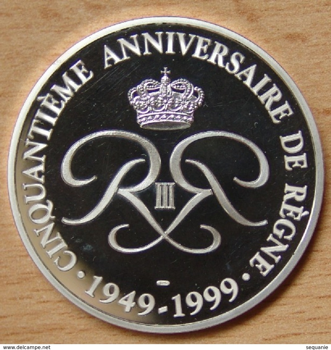 Médaille Monaco 50 ème Anniversaire Du Règne De Rainier III 1999 - Autres & Non Classés