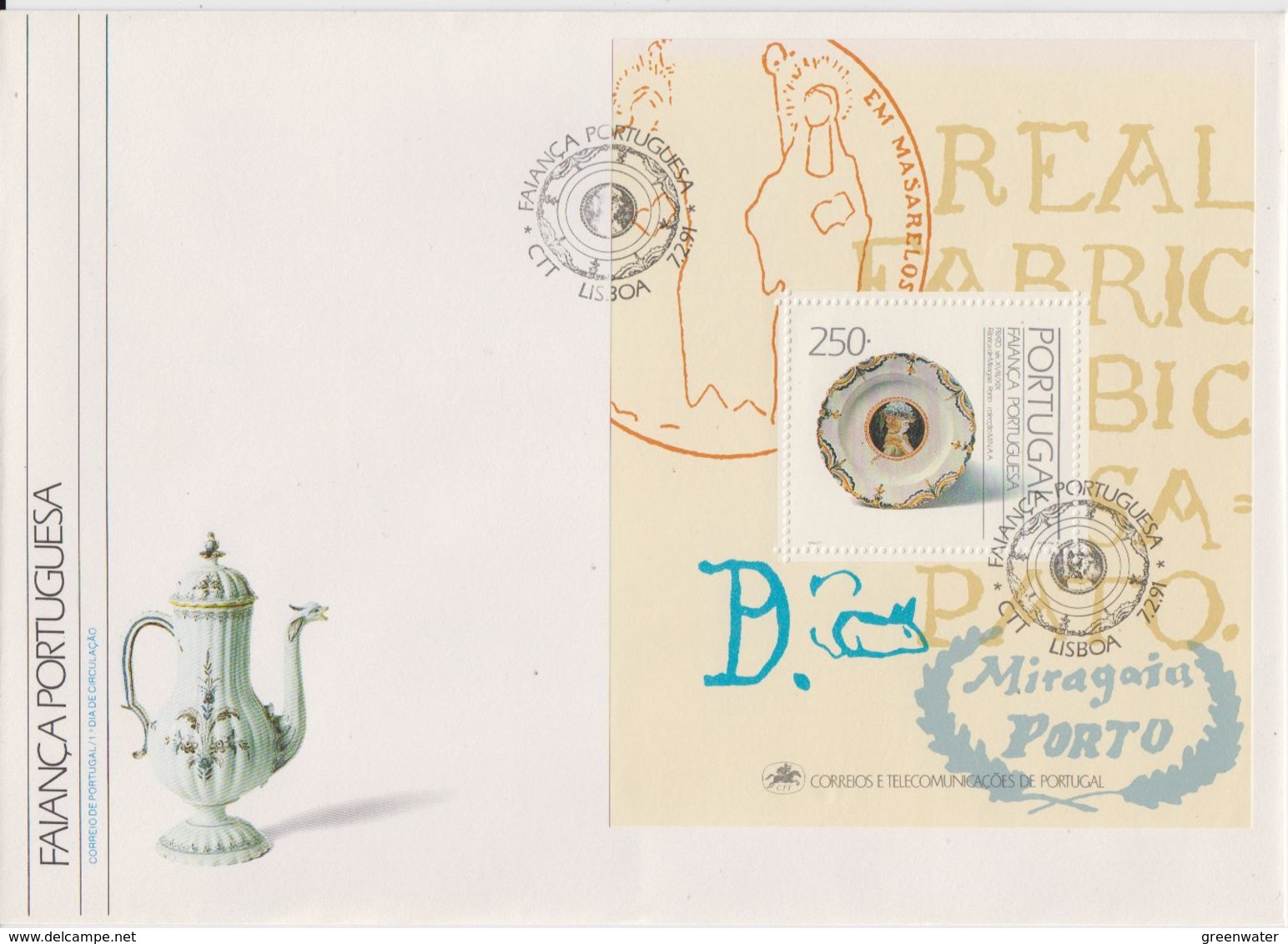 Portugal 1991 Faianca M/s FDC (F7801) - FDC