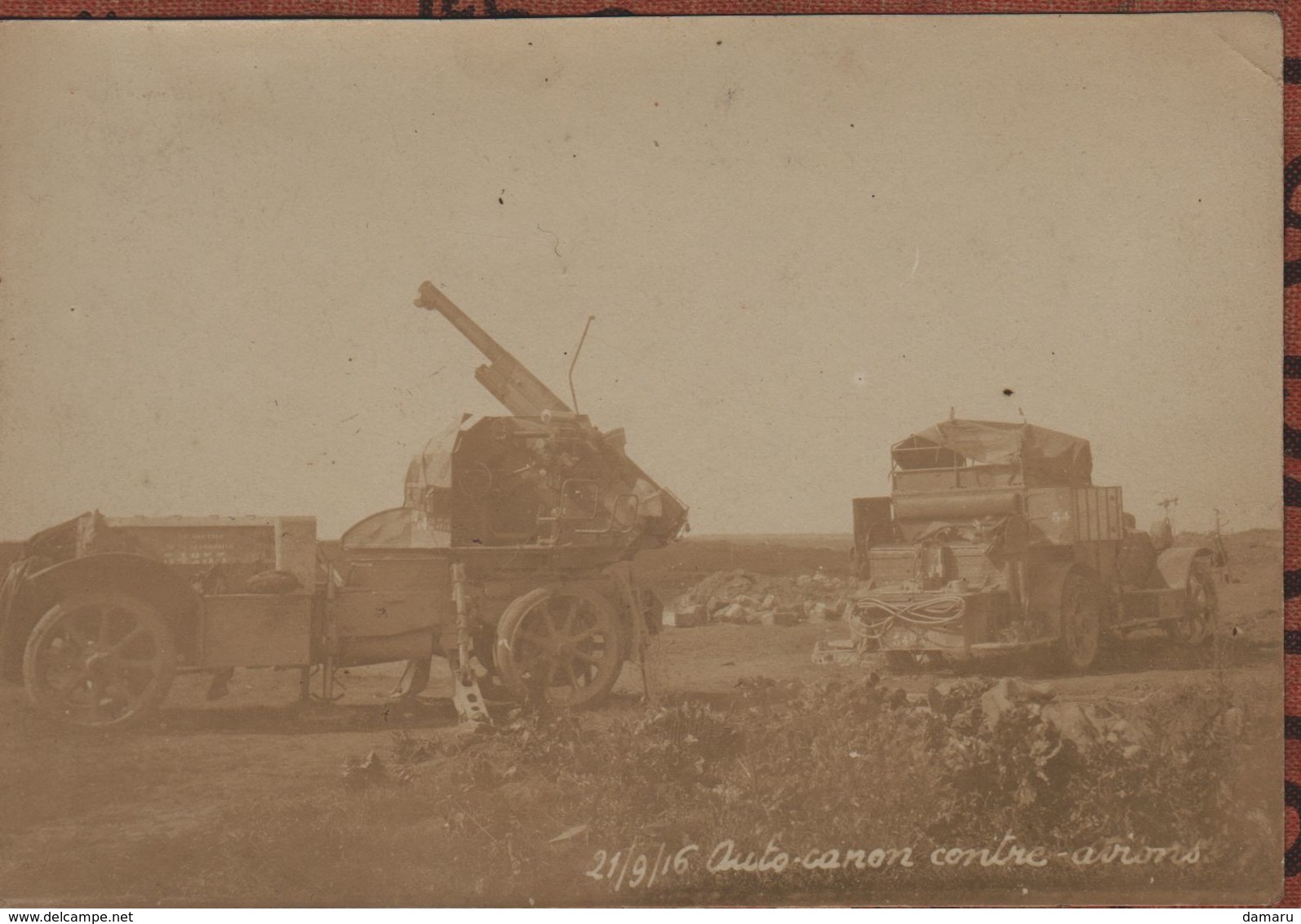 Guerre 1914 1918  Photo Auto Canon De 75  Et Son Camion De Ravitaillement - 1914-18