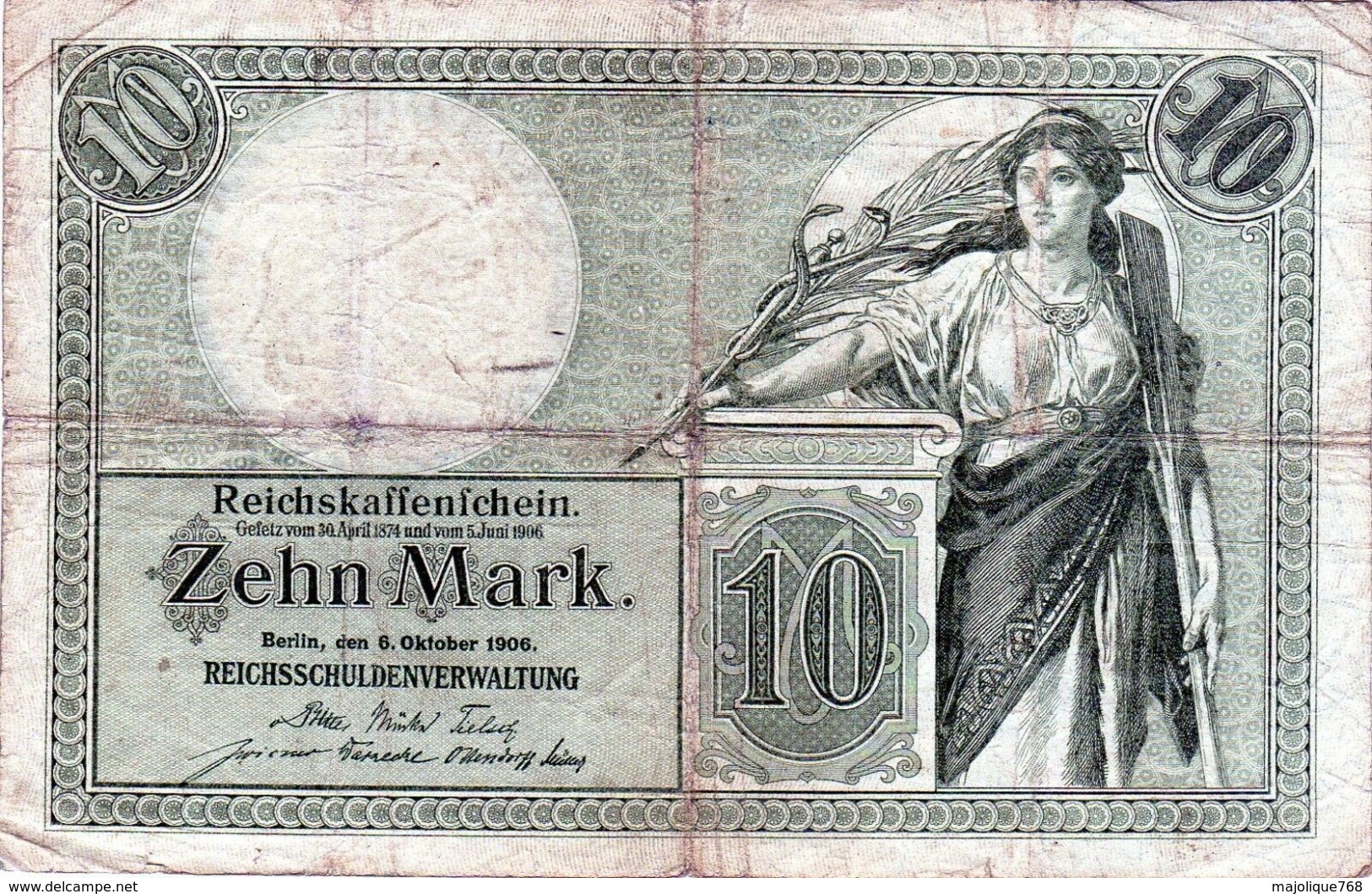 Billet Allemand De 10 Marks Du 06 Octobre 1906 - - 10 Mark