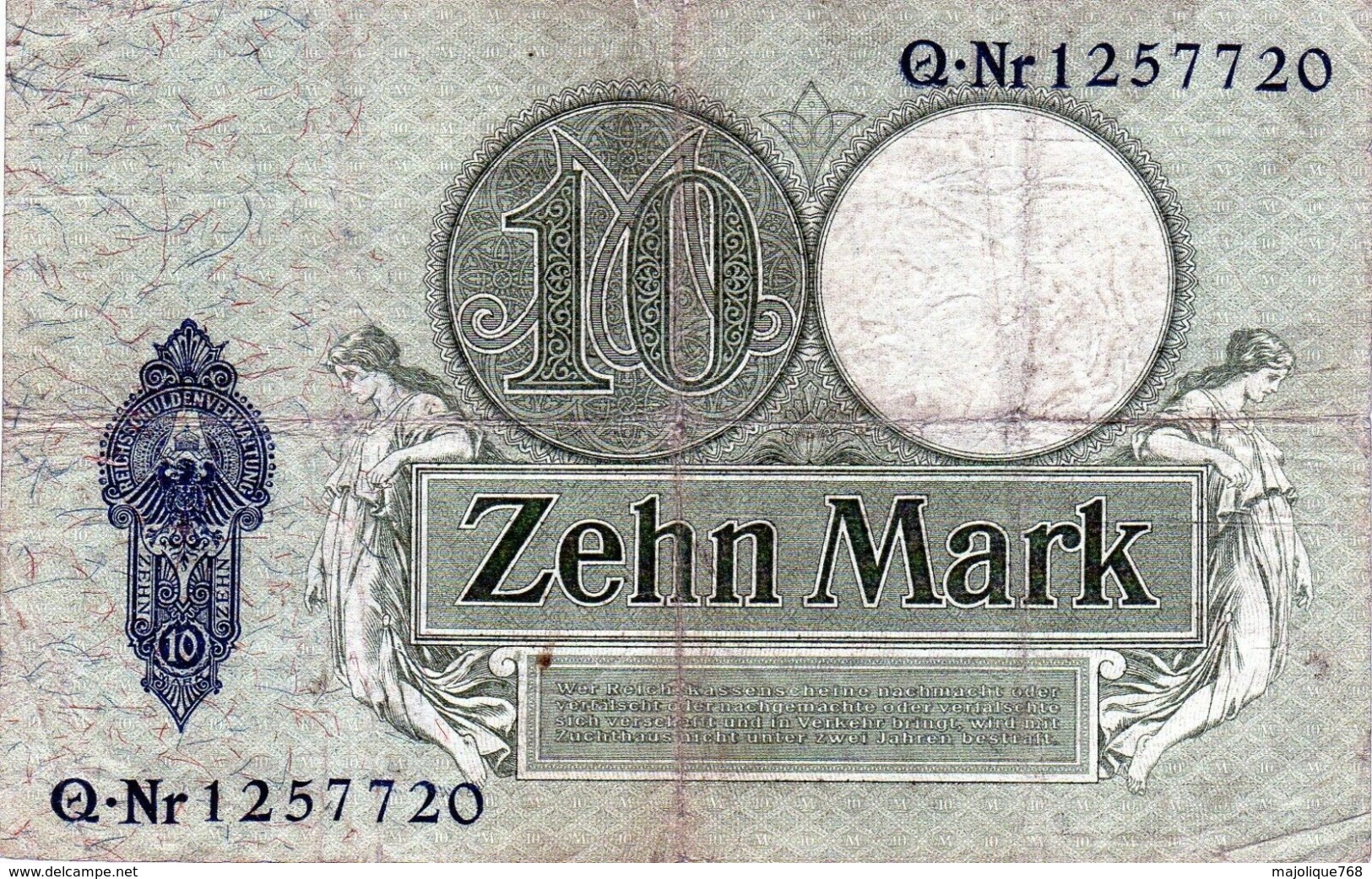 Billet Allemand De 10 Marks Du 06 Octobre 1906 - - 10 Mark