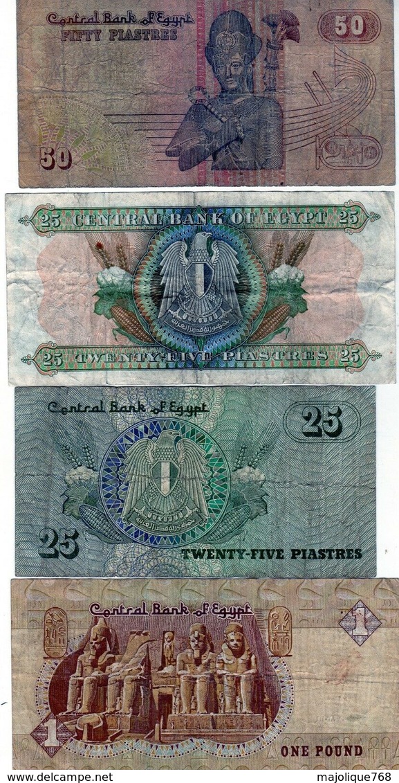 Lot De 4 Billets D’Égypte - - Egypt