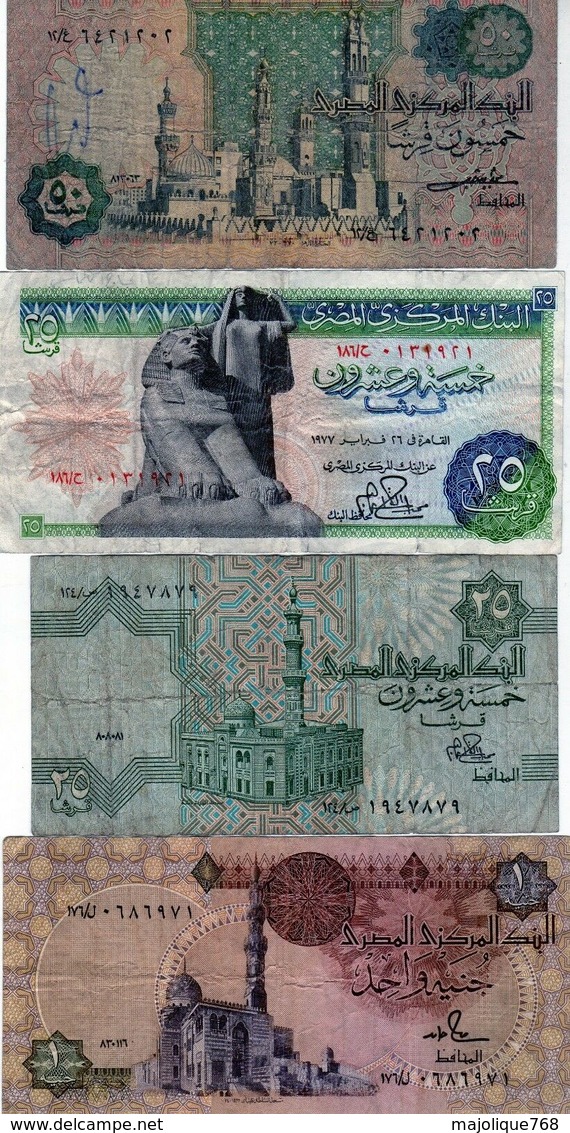 Lot De 4 Billets D’Égypte - - Egypt