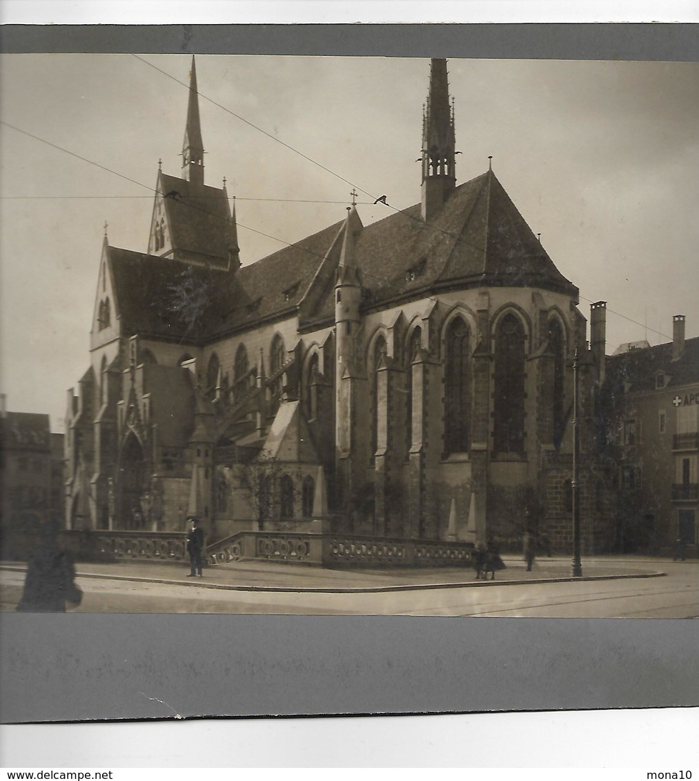 Strasbourg, à Identifier ; Photo Originale Sur Carton, Pont ,église - Lieux