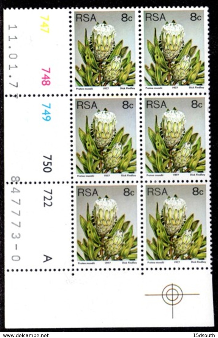 South Africa - 1977 Proteas 8c Control Block Pane A (**) (1977.01.11) - Blocks & Sheetlets