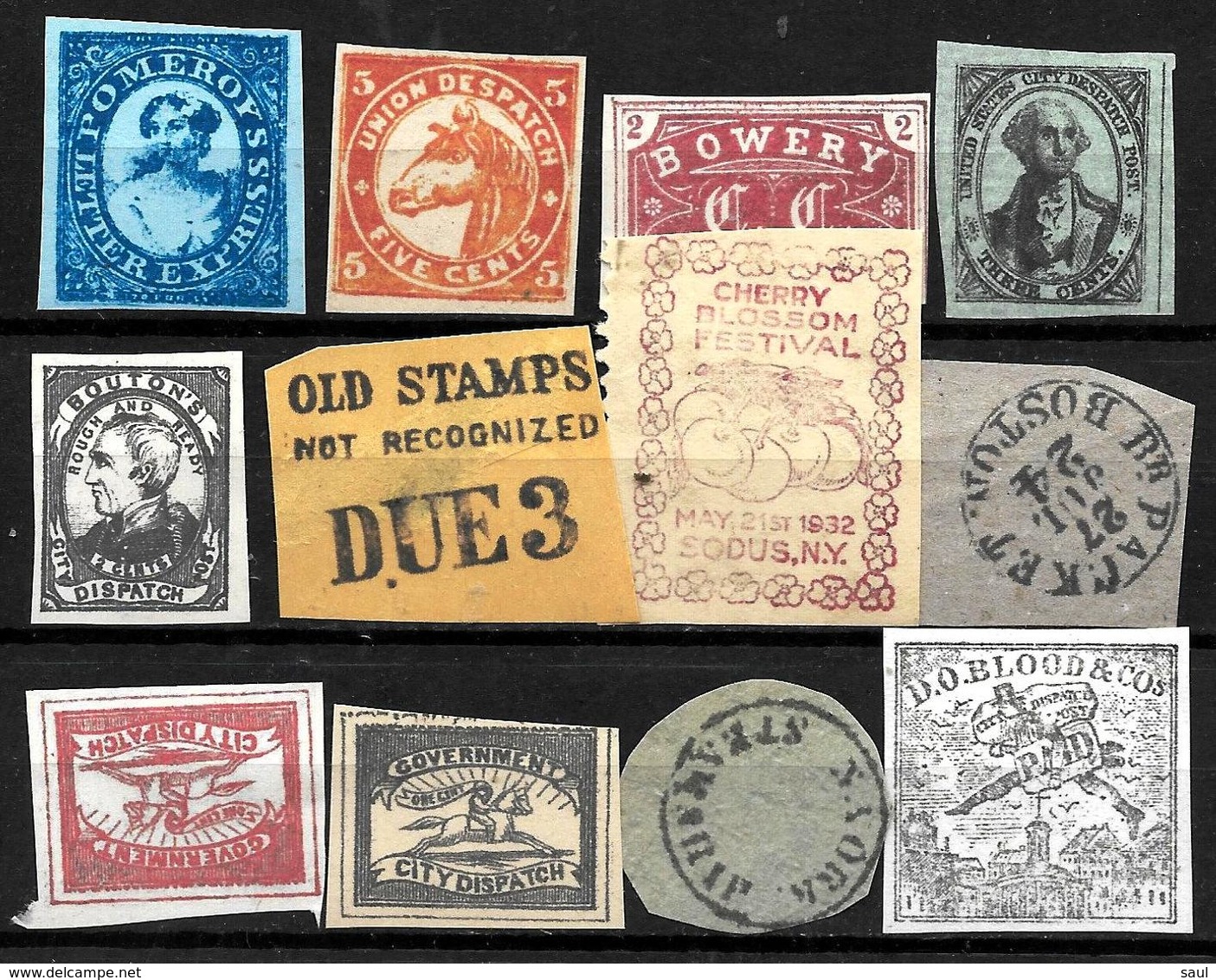 951 - USA - 1820-1870 - CARRIERS, STEAM POST, LABELS... - FORGERIES - FAUX - FALSCHEN - FAKES - Collections (sans Albums)