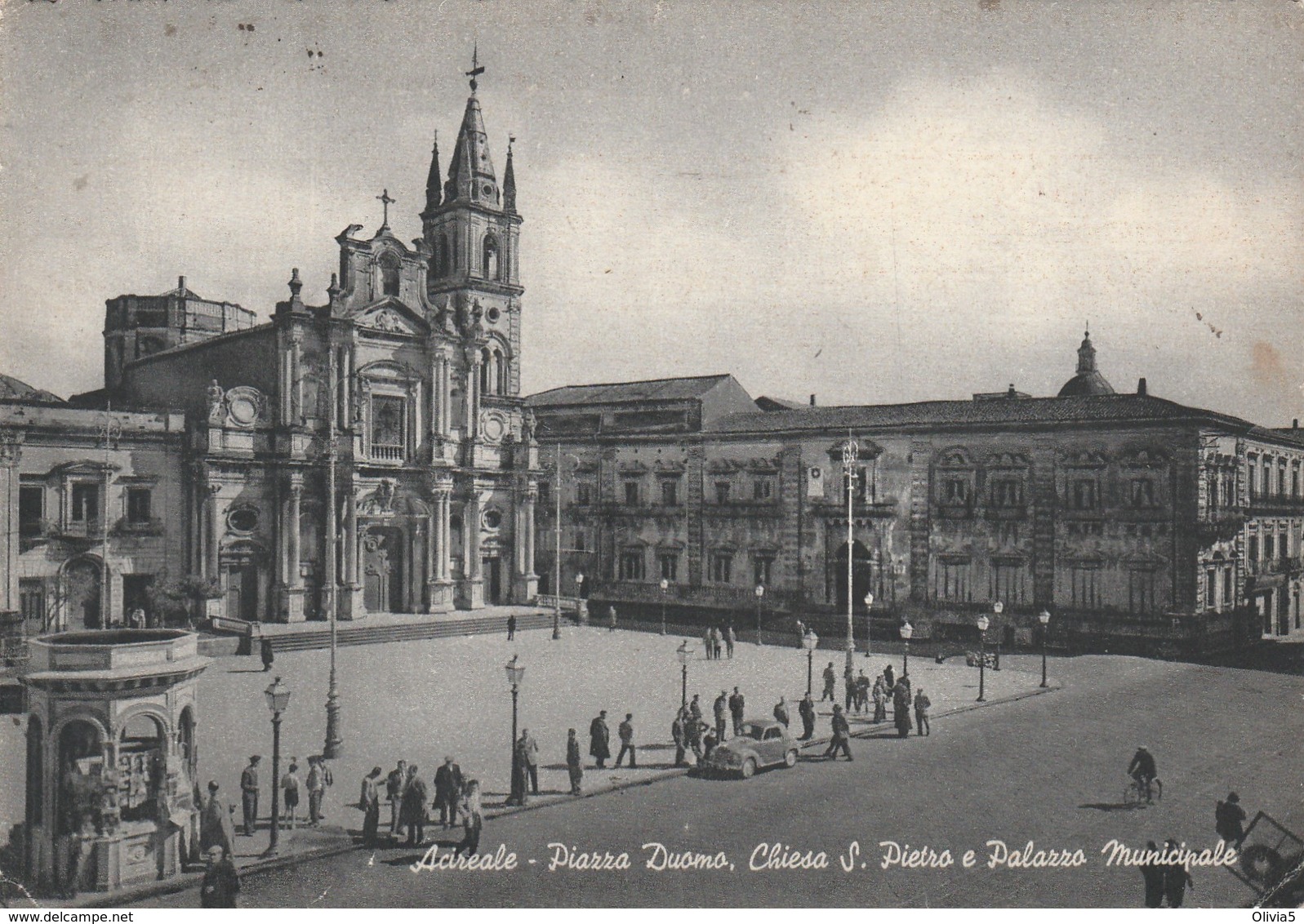 ACIREALE - PIAZZA DUOMO,CHIESA S.PIETRO E PALAZZO MUNICIPALE - Acireale