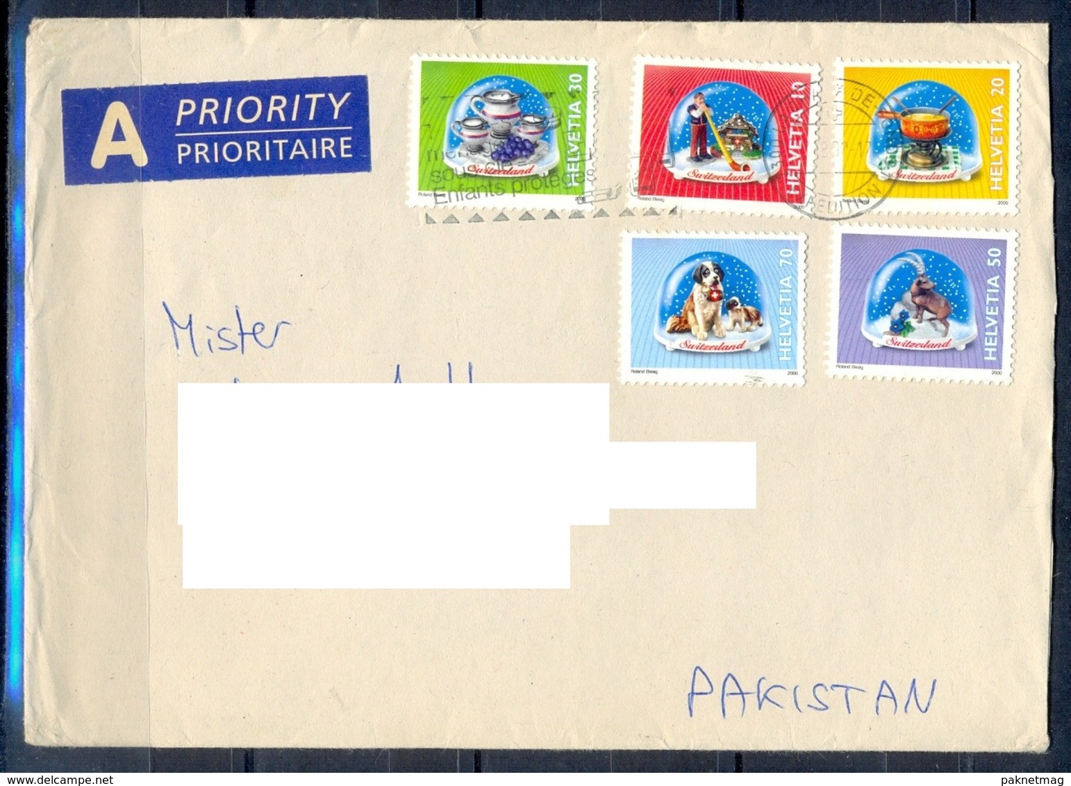 K791- Postal Used Cover. Posted  From Helvetia Switzerland To Pakistan.Birds. Animals. - Other & Unclassified