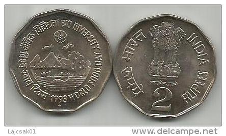 India 2 Rupees 1993.   FAO BIO DIVERSITY WORLD FOOD DAY High Grade - India