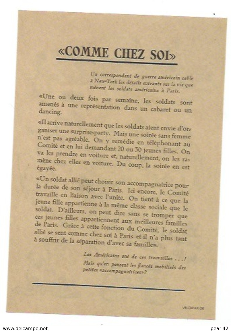 Tract FR (sur Les Troupes US) époque ?? - 1939-45