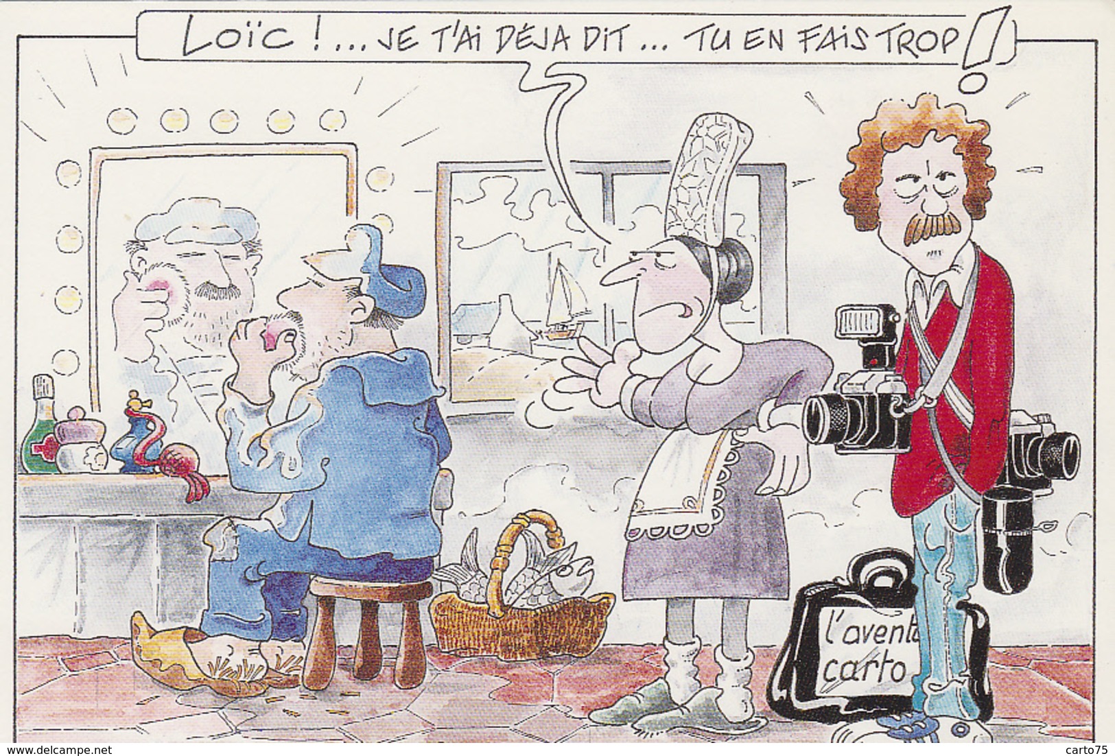 Photographie - Photographe Kervinio - Illustrateur Jean Claval - Humour Parfumerie Bretagne - 1988 - Fotografie