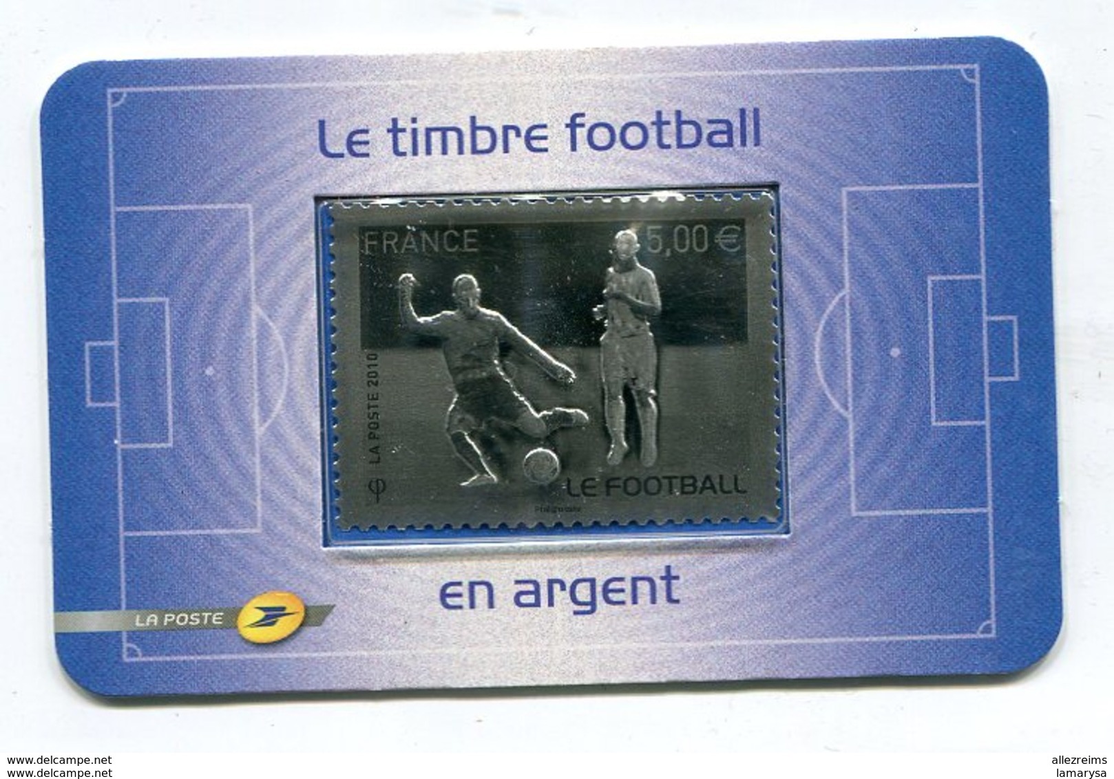 Timbre Réalisé En Argent 999 Milliemes Valeur Faciale 5€ Thème Sports Futball Thème Football  Neuf La Poste 2010 - Nuevos