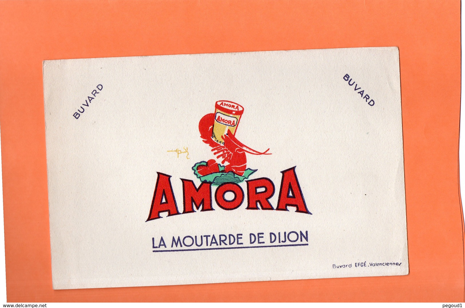 BUVARD. DIJON (COTE D'OR)  MOUTARDE " AMORA "   Achat Immédiat - Mostard