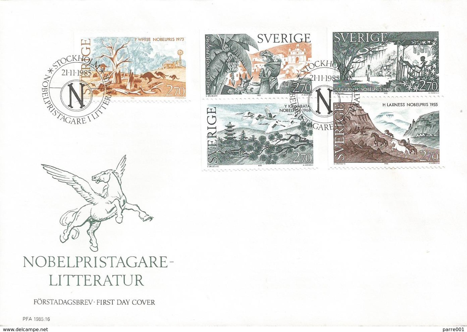 Sweden 1985 Stockholm Nobel Prize Literature Booklet FDC Cover - Nobelprijs